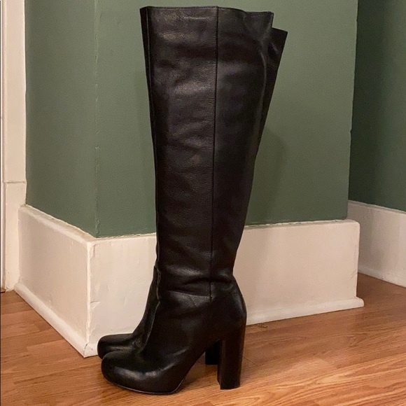 Nine West Shoes Nine West Knee High Black Leather Boots Poshmark